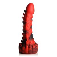 XR Brands Demon Rising - Dildo de Dragón Escamoso de Silicona - Rojo/Negro, imagen 5