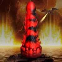 XR Brands Demon Rising - Dildo de Dragón Escamoso de Silicona - Rojo/Negro, imagen 7