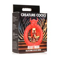 XR Brands Beast Mode - Cockring de silicona - Rojo, imagen 2