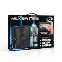 XR Brands The Milker Stamina - Masturbador automático con vibración y succión - Transparente, imagen 5