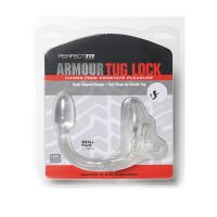 PerfectFitBrand Armour Tug Lock - Cockring con ball strap y plug anal - Pequeño, imagen 2