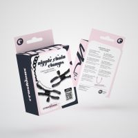 Crushious Pinzas para pezones con cadena - Negro, imagen 4