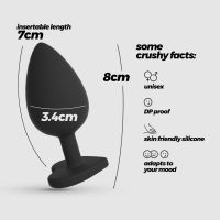 Crushious Cuore Plug anal con joyas intercambiables - Medio - Negro, imagen 5