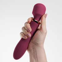 Crushious Jinx Varita vibradora dual con calor - Rojo vino, imagen 6