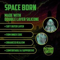 Fiction Cocks Space Born - Plug anal huevo - Verde/Negro, imagen 7