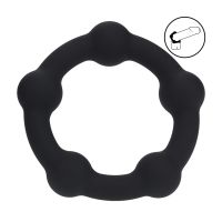 Levelz Cockring de silicona con bolitas - S - 30mm - Negro
