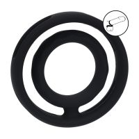 Levelz Classic Grooved - Anillo de silicona para pene y testículos - Negro