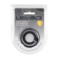 Levelz Classic Grooved - Anillo de silicona para pene y testículos - Negro, imagen 4
