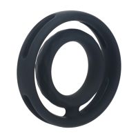 Levelz Classic Grooved - Anillo de silicona para pene y testículos - Negro, imagen 2