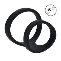 Levelz 2 Loop Cockring doble de silicona - Negro