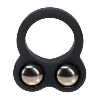 Levelz Cockring de silicona líquida con bola de doble peso - Negro, imagen 2