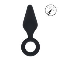 Levelz Plug anal de silicona con anilla - S - Negro