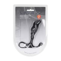 Levelz Masajeador de próstata de silicona estriado con anilla rígida - L - Negro, imagen 2