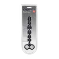 Levelz Sonda anal de silicona con bolas y doble anilla - Negro, imagen 2