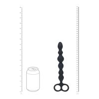 Levelz Sonda anal de silicona con bolas y doble anilla - Negro, imagen 5