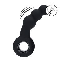 Levelz Masajeador de próstata vibrador de silicona con bolas y anilla - Negro