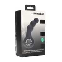 Levelz Masajeador de próstata vibrador de silicona con bolas y anilla - Negro, imagen 5
