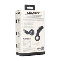 Levelz Masajeador de próstata vibrador de silicona con bolas y anilla - Negro, imagen 6