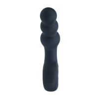 Levelz Masajeador de próstata vibrador de silicona con bolas y anilla - Negro, imagen 2