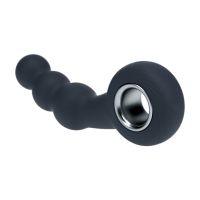 Levelz Masajeador de próstata vibrador de silicona con bolas y anilla - Negro, imagen 3
