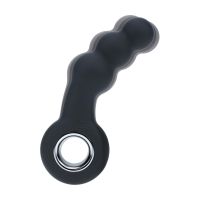 Levelz Masajeador de próstata vibrador de silicona con bolas y anilla - Negro, imagen 4