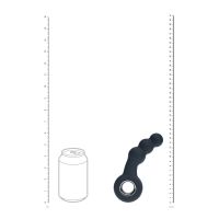 Levelz Masajeador de próstata vibrador de silicona con bolas y anilla - Negro, imagen 7