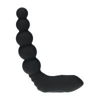 Levelz Estimulador de próstata de silicona con bolas, vibrador, con calor, flexible y con golpeteo - Negro, imagen 2