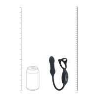 Levelz Cockring Tri O de silicona con vibración y vaivén y estimulador de próstata - Negro, imagen 6