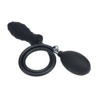 Levelz Ribbed - Plug anal hinchable de silicona - Negro, imagen 3