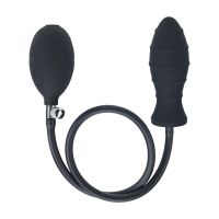 Levelz Ribbed - Plug anal hinchable de silicona - Negro, imagen 4