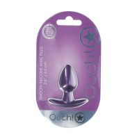 Ouch! Plug anal de silicona liso - Pequeño - 6,5 cm - Morado metalizado, imagen 4