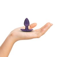 Ouch! Plug anal de silicona liso - Pequeño - 6,5 cm - Morado metalizado, imagen 2