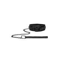 Ouch! Collar con correa - Negro