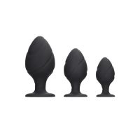 Ouch! Swirled - Set de plugs anales - Negro