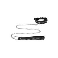 Ouch! Collar con tachuelas de diamante y correa