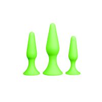 Ouch! Set de plugs anales - Brilla en la oscuridad