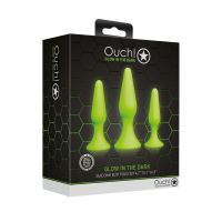 Ouch! Set de plugs anales - Brilla en la oscuridad, imagen 2