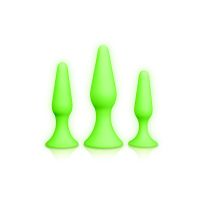 Ouch! Set de plugs anales - Brilla en la oscuridad, imagen 4