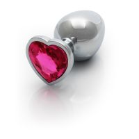 Ouch! Plug anal Heart Gem - Grande - Plateado/Rosa rubelita, imagen 4