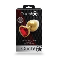 Ouch! Heart Gem - Plug anal - Grande - Dorado/Rojo rubí, imagen 6