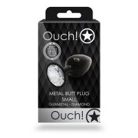 Ouch! Plug anal Round Gem - Pequeño - Gunmetal/Diamante, imagen 6