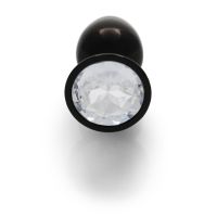 Ouch! Plug anal Round Gem - Pequeño - Gunmetal/Diamante, imagen 2