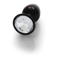 Ouch! Plug anal Round Gem - Pequeño - Gunmetal/Diamante, imagen 3