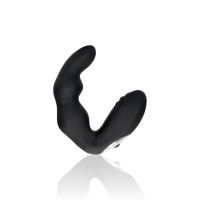 Ouch! Masajeador de próstata vibrador curvado con mando a distancia - Negro, imagen 5