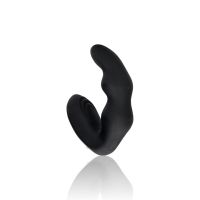 Ouch! Masajeador de próstata vibrador curvado con mando a distancia - Negro, imagen 6