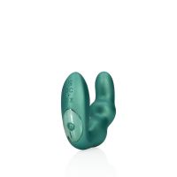 Ouch! Masajeador de próstata vibrante curvado con mando - Verde metálico, imagen 7