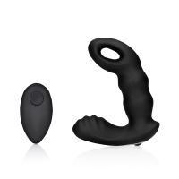 Ouch! Beaded - Masajeador de próstata vibrador con mando a distancia - Negro