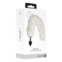 Ouch! Cola de zorro con plug anal de metal - Blanco, imagen 2