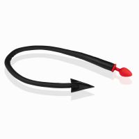 Ouch! Plug anal de silicona con cola Devil's Tail - Negro/Rojo