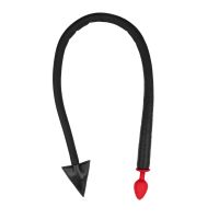 Ouch! Plug anal de silicona con cola Devil's Tail - Negro/Rojo, imagen 3